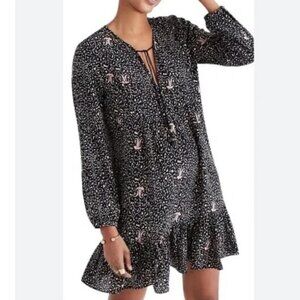 Madewell Silk Fiesta Paisley Mini Dress Bohemian Cottagecore-Womens Size 6